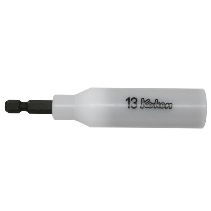Koken 115G.100-13FR 1/4 Inch Hex Dr. Nut Setter with Plastic Protector 13 mm 6 point Length 100 mm Slide Magnet Turnable POM cover