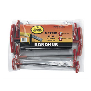 Bondhus 13187 Balldriver and Hex T-handles, 8 Piece