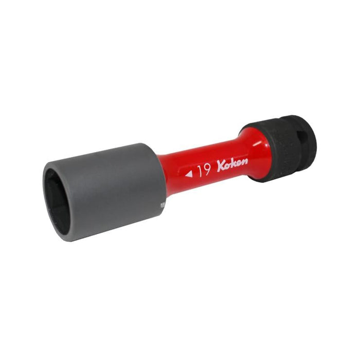 Koken 14145PM.110-19 Wheel Nut Socket 19 MM Extra Thin Walled 110 MM Color Coded Protector 1/2 Sq. Drive
