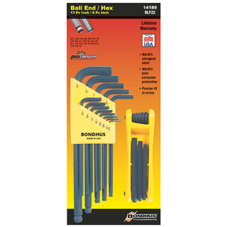 Bondhus 14189 Ball End Hex Double Pack, 10937 & 12589, 22 Pc.