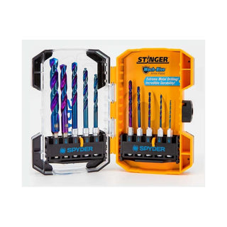 Spyder 19017 Stinger Mach-Blue Hex Shank Drill Bit Set 10Pc.