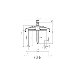 Gedore 1981153 Universal Puller HIGH POWER 2-Arm Pattern, Rigid Legs With Leg Brake 200x150 mm