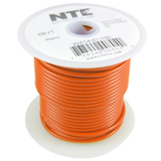 NTE Electronics  WA06-03-100 HOOK UP WIRE AUTO 6 GAUGE ORANGE STRANDED 100'