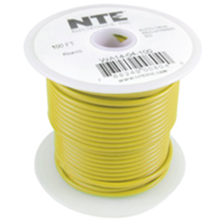 NTE Electronics  WA14-04-100 HOOK UP WIRE AUTO 14 GAUGE YELLOW STRANDED 100'