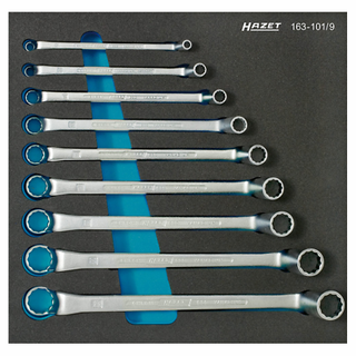 Hazet 163-101/9 12-point Double Box-End Wrench Set, 9 pieces