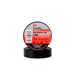 3M Temflex Vinyl Electrical Tape 1700, 3/4 in x 60 ft, Black