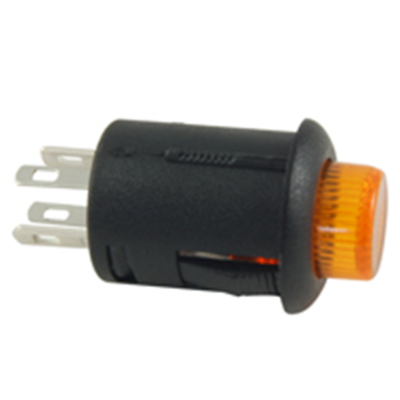 NTE Electronics 54-701-A SWITCH PUSH BUTTON SPST 3A 125VAC OFF-ON AMBER ACTUATOR