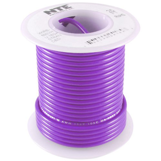 NTE WH24-07-100 Hook Up Wire 300V Stranded Type 24 Gauge 100 FT VIOLET