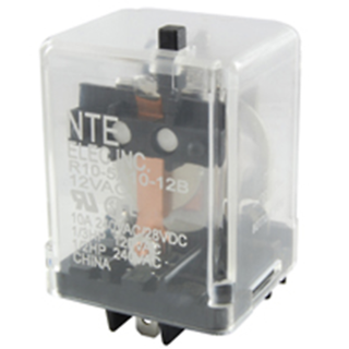 NTE Electronics R10-5D10-12B RELAY-12VDC 10AMP SPDT GEN.PURPOSE TEST BUTTON