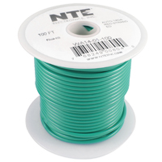 NTE Electronics WA12-05-100 HOOK UP WIRE AUTOM 12 GAUGE GREEN STRANDED 100'