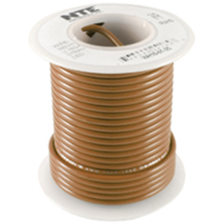 NTE Electronics WH614-01-100 HOOK UP WIRE 600V STRANDED 14 GAUGE BROWN 100'