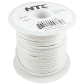 NTE Electronics  WA14-09-100 HOOK UP WIRE AUTO 14 GAUGE WHITE STRANDED 100'