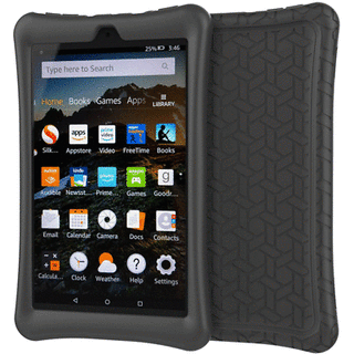 XtremPro 11189 Amazon Fire HD 8 Black Case Protective Silicone Rubber Cover