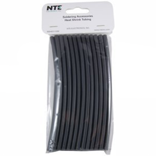 NTE Electronics 47-20406-BK Heat Shrink 3/16 In Dia Thin Wall Black 6 In Length