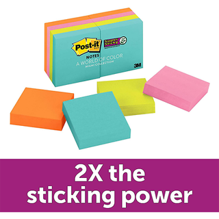 Post-it Super Sticky Notes 622-8SSMIA, 1 7/8 in x 1 7/8 in (47,6 mm x 47,6 mm)