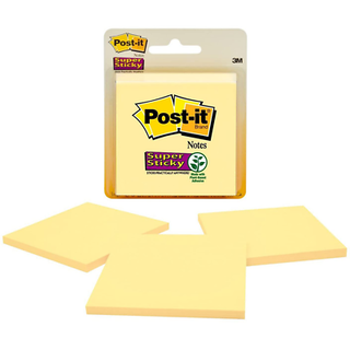 Post-it Super Sticky Notes 3321-SSY, 3 in x 3 in, (7.62 cm x 7.62 cm)