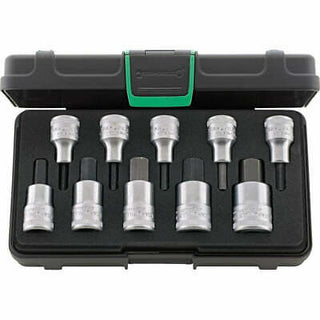 Stahlwille 96031508 54/10 1/2" Hex Socket Set, 4-19mm