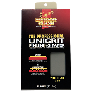 Meguiar's S2525 Mirror Glaze Unigrit Finishing Paper, 2500 Grit, 25 SHEETS