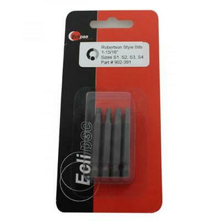 Eclipse 902-391 4-Piece Robertson Style 1-15/16" Insert Bit Set