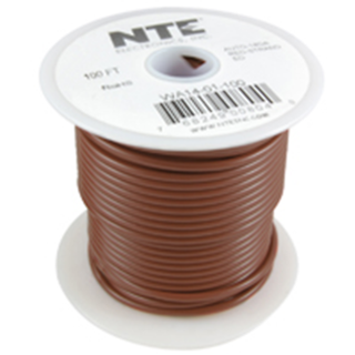 NTE Electronics WA10-01-100 HOOK UP WIRE AUTOMOTIVE 10GAUGE BROWN STRANDED 100'