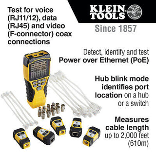 Klein Tools VDV501-853 Scout® Pro 3 Tester with Test + Map Remote Kit