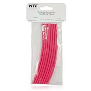 NTE Electronics 47-25006-R Heat Shrink 1/8" Dia W/adhesive Red 6" Length 8pcs