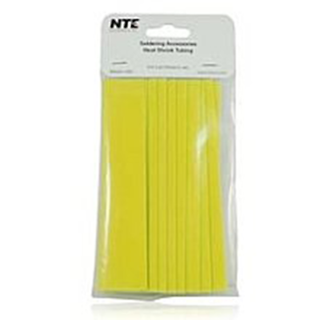 NTE Electronics 47-20906-Y Heat Shrink 3/4" Dia Thin Wall YLW 6" Length 10pcs