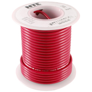 NTE Electronics WT24-02-25 WIRE TEFLON 24 GAUGE RED 25'