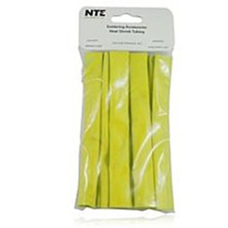 NTE Electronics 47-20806-Y Heat Shrink 1/2" Dia Thin Wall YLW 6" Length 12pcs