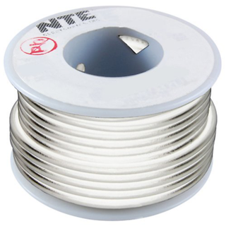 NTE Electronics WH614-09-100 HOOK UP WIRE 600V STRANDED 14 GAUGE WHITE 100'