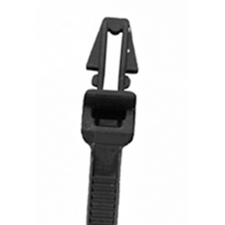 NTE Electronics 04-0750PM0 CABLE TIE 50 LB. PUSH MOUNT 7.9" BLACK 100/BAG