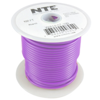 NTE Electronics WA12-07-100 HOOK UP WIRE AUTO 12 GAUGE VIOLET STRANDED 100'