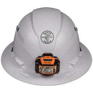 Klein Tools 60407 Hard Hat, Vented, Full Brim with Headlamp