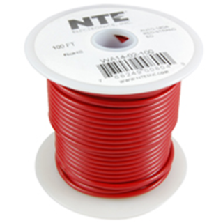 NTE Electronics  WA06-02-100 HOOK UP WIRE AUTOMOTIVE 6 GAUGE RED STRANDED 100'