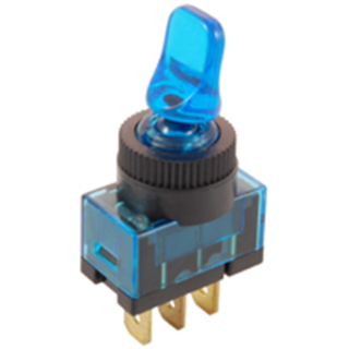 NTE Electronics 54-574 SWITCH DUCK BILL TOGGLE SPST 20A 12VDC BLUE 12V LAMP