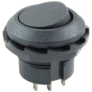 NTE Electronics 54-502 ROCKER SWITCH ROUND DPDT 10A 125VAC .717" MOUNT