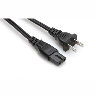 Hosa PWP-461 Power Cord IEC C7 Polarized to NEMA 1-15P, 8 ft.