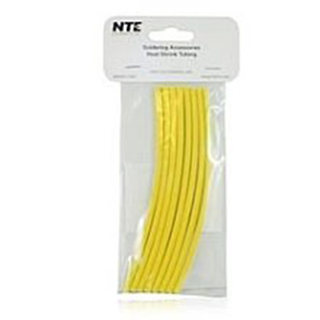 NTE Electronics 47-25006-Y Heat Shrink 1/8" Dia W/adhesive YLW 6" Length 8pcs