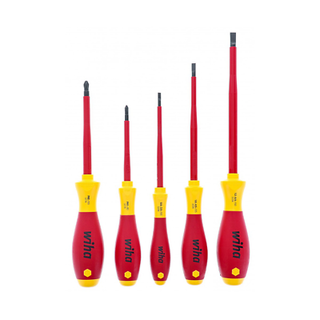 Wiha Tools 32084 Slotted and Phillips Insulated Screwdriver Set 5-Piece