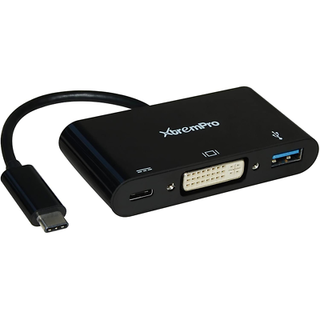 Bytecc 41136 USB C to DVI - Type C-USB 3.0 Adapter, 3 in 1 Digital Multiport Hub