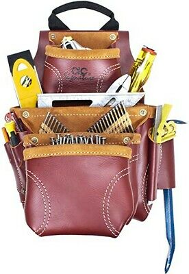 CLC 21687 Signature Elite Heavy Duty Leather Nail & Tool Bag, 9 Pocket