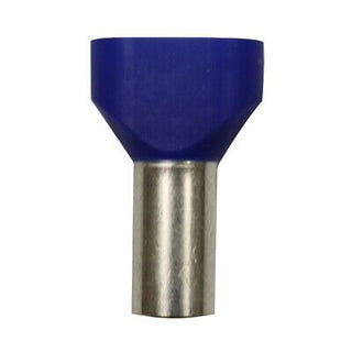 Eclipse 701-114 Wire Ferrule, Blue, Twin, AWG 6X2, 16 mm Barrel, 50 per Bag