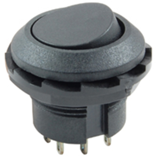 NTE Electronics 54-501 ROCKER SWITCH ROUND SPST 10A 125VAC .717" MOUNT