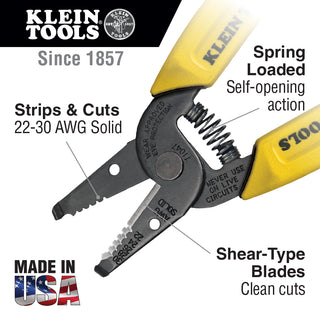 Klein Tools 11047 Wire Stripper/Cutter for 22-30 AWG Solid Wire