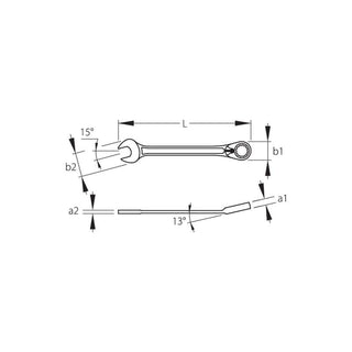 Gedore 2297329 Combination Ratchet Spanner, Reversible, 15 mm