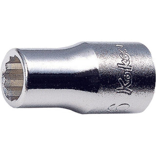 Ko-ken 2405A-1/2 Hex 1/4"Sq. Drive 12 Point Socket 1/2 Inch L.22 mm