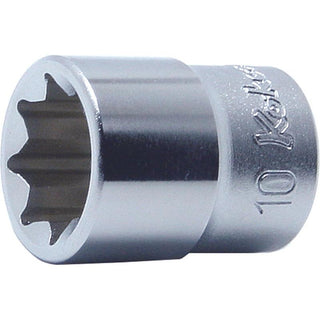 Ko-ken 2415A-3/8 Double Square 1/4"Sq. Dr. Socket 3/8 Inch, L.22 mm