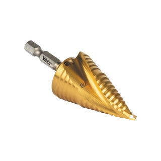 Klein Tools 25961 Step Drill Bit, Spiral Double-Fluted, 7/8-Inch to 1-1/8-Inch, VACO