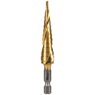 Klein Tools 25964 Step Drill Bit, Spiral Double-Fluted, 1/8-Inch to 1/2-Inch, VACO