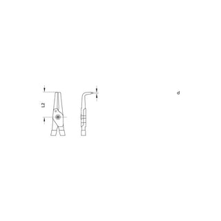 Gedore 2930854 Circlip pliers for internal retaining rings, angled, 40-100 mm